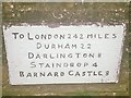 Old Milestone Wall plaque by the A67, Main Road, Gainford