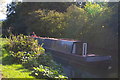 TL4612 : Narrowboat on the River Stort below Harlow Mill by Christopher Hilton