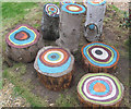 Painted Logs at Lindengate