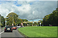 Footbridge to playng fields over A41