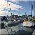 SY6874 : View to shore facilities, Portland Marina by Robin Stott