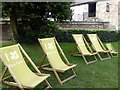 SK1350 : Deckchairs on the lawn at Ilam  by Graham Hogg