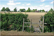 TQ2345 : Stile and footbridge, path towards Dean Farm by Robin Webster