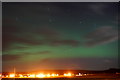 Aurora borealis over Setter Hill Estate, Baltasound