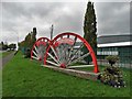 Memorial pit wheels at Bramley Vale