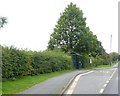 Bus shelter on A53 on the edge of Endon