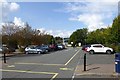 SJ8930 : Cars parked at M6 southbound Stafford Services by David Smith