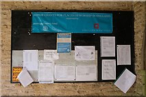TF0246 : St Peter's church: notices in the porch by Bob Harvey