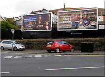 SS9992 : Clear Channel advert boards, Trealaw Road, Trealaw by Jaggery