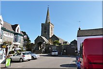 SW7921 : Market Square and St. Keverne parish church. by Derek Voller