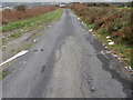 Litter-strewn lane, Heol Las, Penyrheol