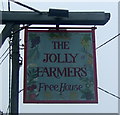 Sign for the Jolly Farmers public house, North Creake