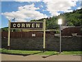 Corwen station - old name board