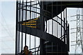 View of a spiral staircase at the rear of the Engine House in the Walthamstow Wetlands