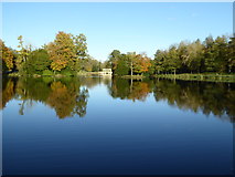SP6736 : The Octagon Lake, Stowe Park by Philip Halling