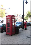 SY4692 : Grade II listed red phonebox, East Street, Bridport by Jaggery