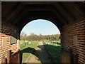 View through the lych gate at Wighton cemetery