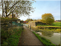 SD7807 : Remains of Former Railway Bridge, Manchester; Bolton and Bury Canal by David Dixon