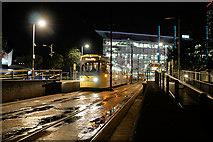 SJ8097 : Night Tram at MediaCityUK by David Dixon