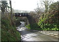 Railway bridge carrying the Newquay-Par branch line over a minor road near Roche