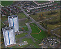 Linkwood Crescent towerblocks from the air