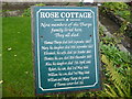 Information board at Rose Cottage, Eyam