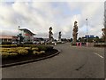 Traffic round about at Sprucefield Retail Park, Lisburn