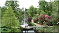 Henbury Hall Gardens near Macclesfield - Lake, fountain & footbridge