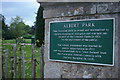 Abingdon: explanatory sign at entrance to Albert Park