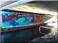 Canalside mural under Etruria Road Bridge