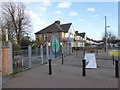 The gates of Oakington Manor Primary School