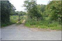 SP4810 : Battered looking gates by N Chadwick