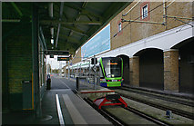 TQ2470 : Southbound tram at Wimbledon by David Kemp