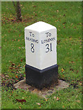 SU8268 : Modern Milepost  by the A329, London Road, east of Wokingham by A Rosevear