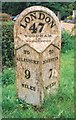 SP6918 : Old Milepost by the A41 in Kingswood by A Rosevear & J Higgins