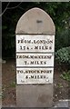 Old Milestone plate by the A523, London Road South, Poynton