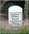NY2041 : Old Milestone by the A595, east of Aldersceugh by CF Smith