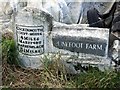 NY0734 : Old Milestone by the A594, Linefoot Farm by CF Smith