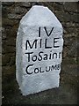 Old Milestone by the former A30, Penhale