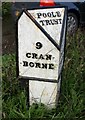 Old Milepost by the B3078, south west of Furzehill