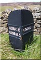 Old Milepost by the B6295, High Greenfield