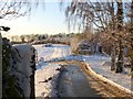 Cleared driveway to Hornton Grounds Farm