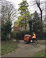 Delivering mail by tricycle, St Giles