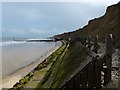 TG1643 : Sea defences and cliffs east of Sheringham by Mat Fascione