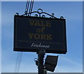 Sign for the Vale of York public house, Carlton Miniott