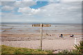 ST0243 : England Coast Path marker, Watchet Beach by Bill Harrison