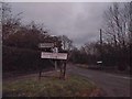 Sauncey Wood Lane at the junction of Porters End Lane