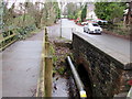 Wide bore pipe over a stream, Lisvane Road, Lisvane, Cardiff