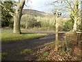 Footpath sign at Malvern Wells