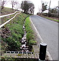 Small stream alongside Llan Road near Llangynwyd